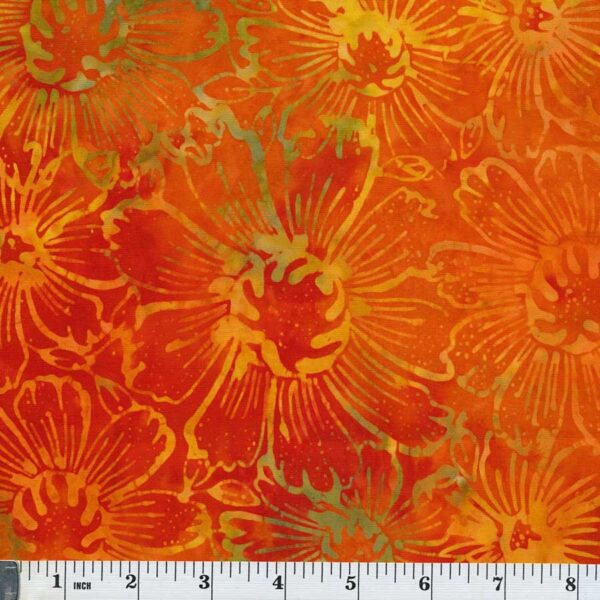 A smaller Tonga Batiks Gerber Daisy Tomato quilt fabric