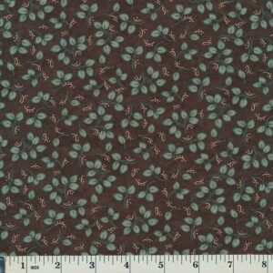Summer On The Pond 6724-19 Brown (Mud) Small Leaves Moda Fabrics Holly Taylor