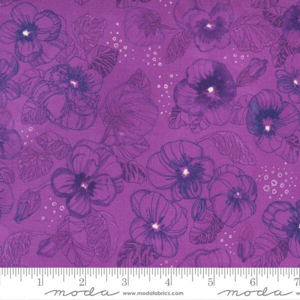 Pansy's Posies 48721-14 Plum Moda Robin Pickens