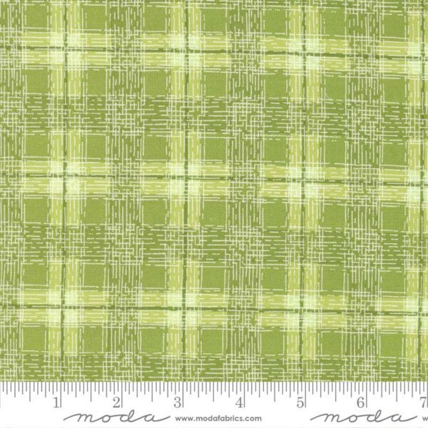 Pansy's Posies 48725-16 Fern Green Plaid Moda Fabrics Robin Pickens Cotton Quilting Fabric