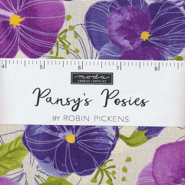 Pansy's-Posies-Charm-Pack Moda Fabrics Robin Pickens Cotton Quilting Fabric