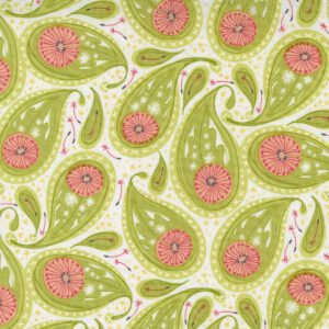 Dandi-Duo-Grass-48753-11 Paisley. Designed by Robin Pickens for Moda Fabrics. 100% Cotton Quilting Fabric, 44 inches wide.